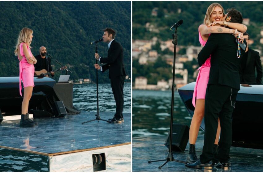 Fedez sorprende Chiara: le canta una dedica d’amore sul lago di Como per l’anniversario