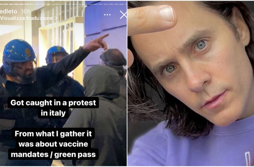 Roma, Jared Leto coinvolto nel corteo No green Pass: “Colpito dai lacrimogeni”