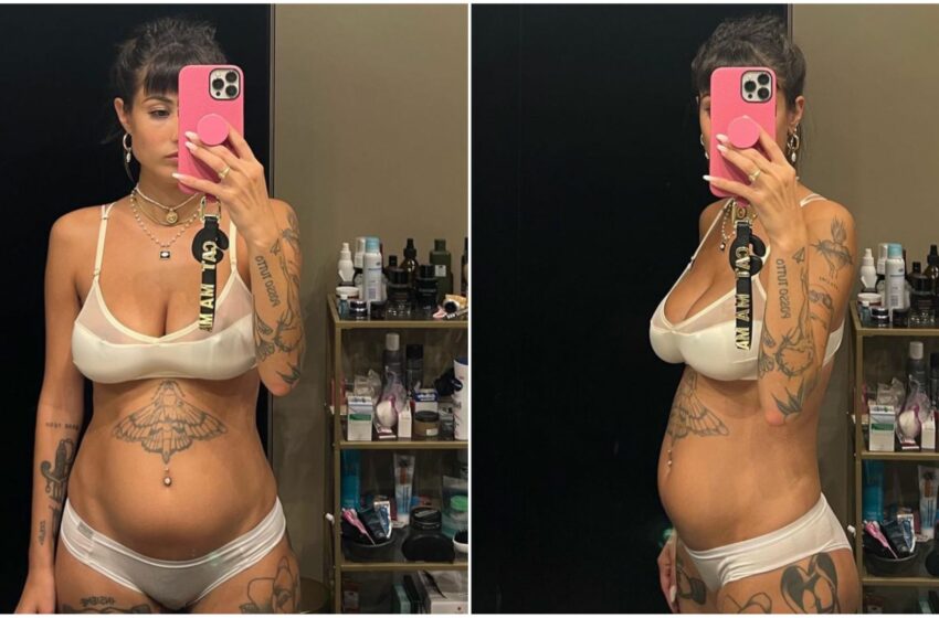 Giorgia Soleri e la pancia gonfia pre-intervento di endometriosi: “Io e la mia endobelly”
