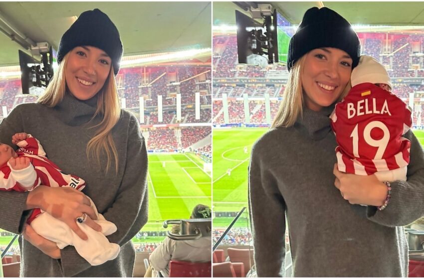 La Campello allo stadio con Bella per papà Morata. I fan: “Ha 12 giorni, è record”