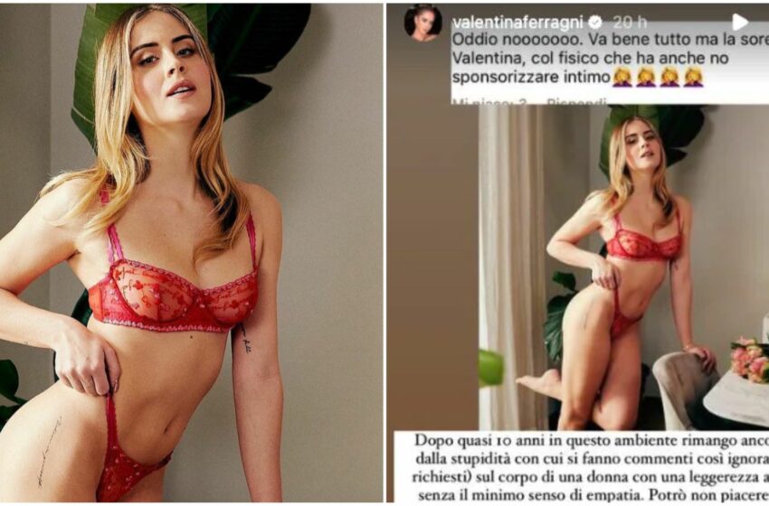  Valentina Ferragni in intimo, gli hater: “Mangia di meno”. Lei: “Cosa ho di sbagliato?”