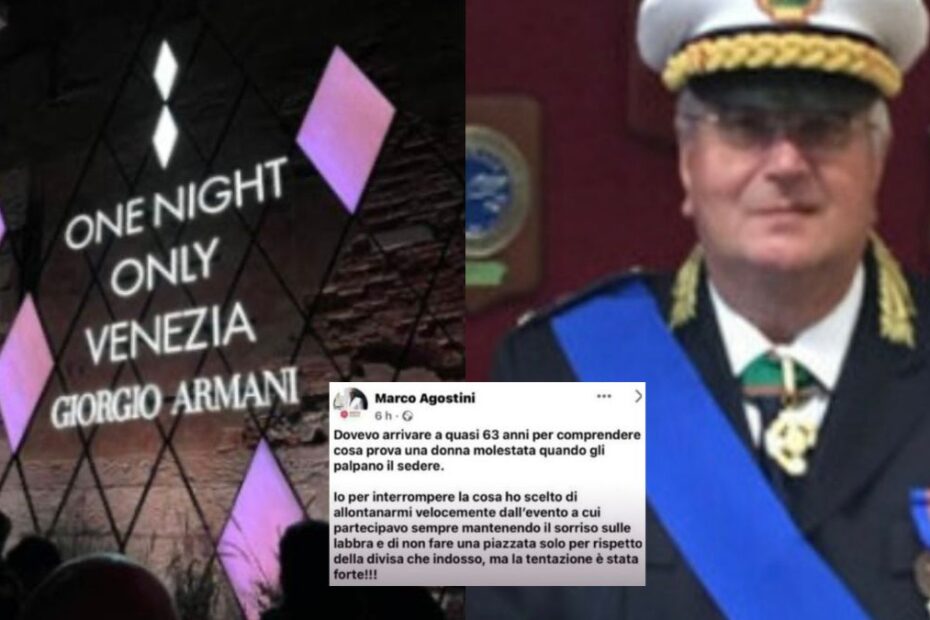 venezia comandante polizia molestato armani