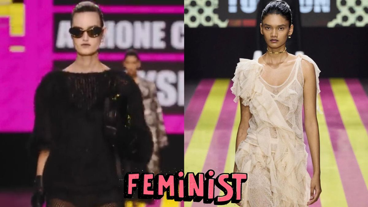 “La moda per l’empowerment femminile”, Dior apre la Fashion Week di Parigi con slogan femministi e vestiti “semplici”